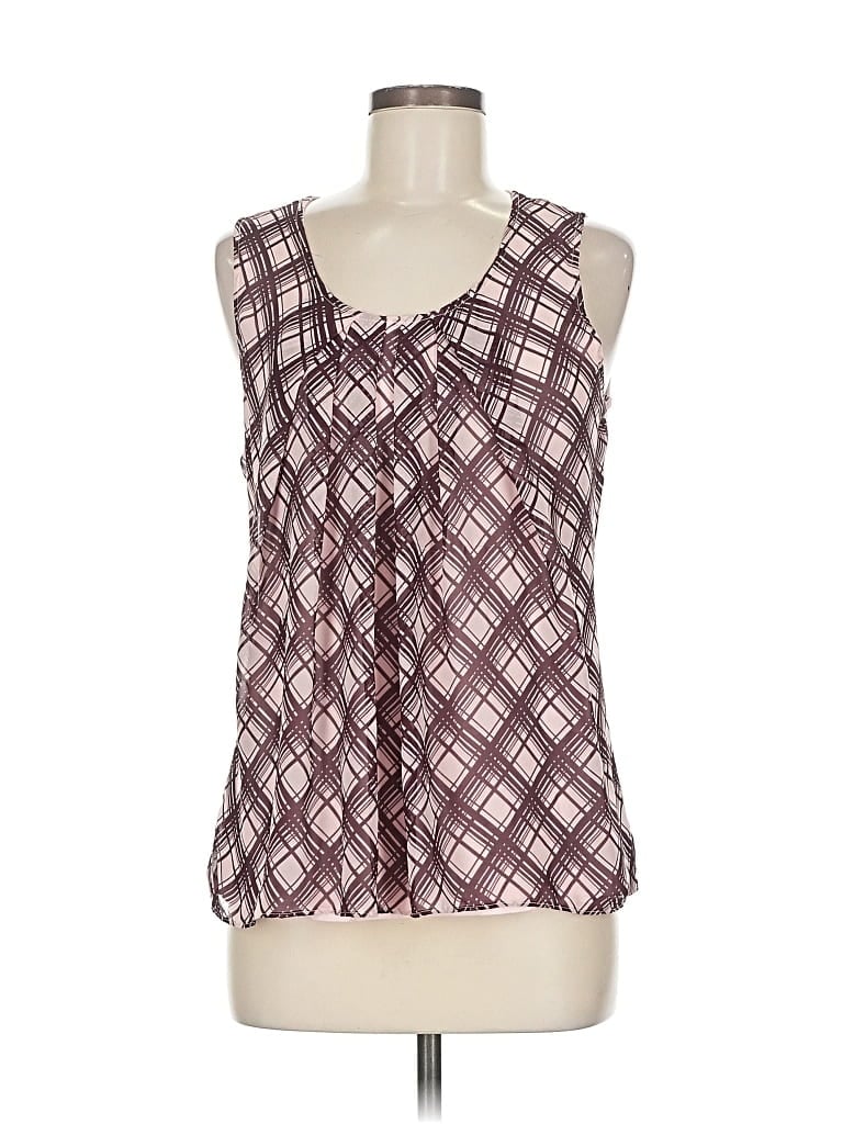 Pre-owned Ny & C Sleeveless Blouse In Burgundy