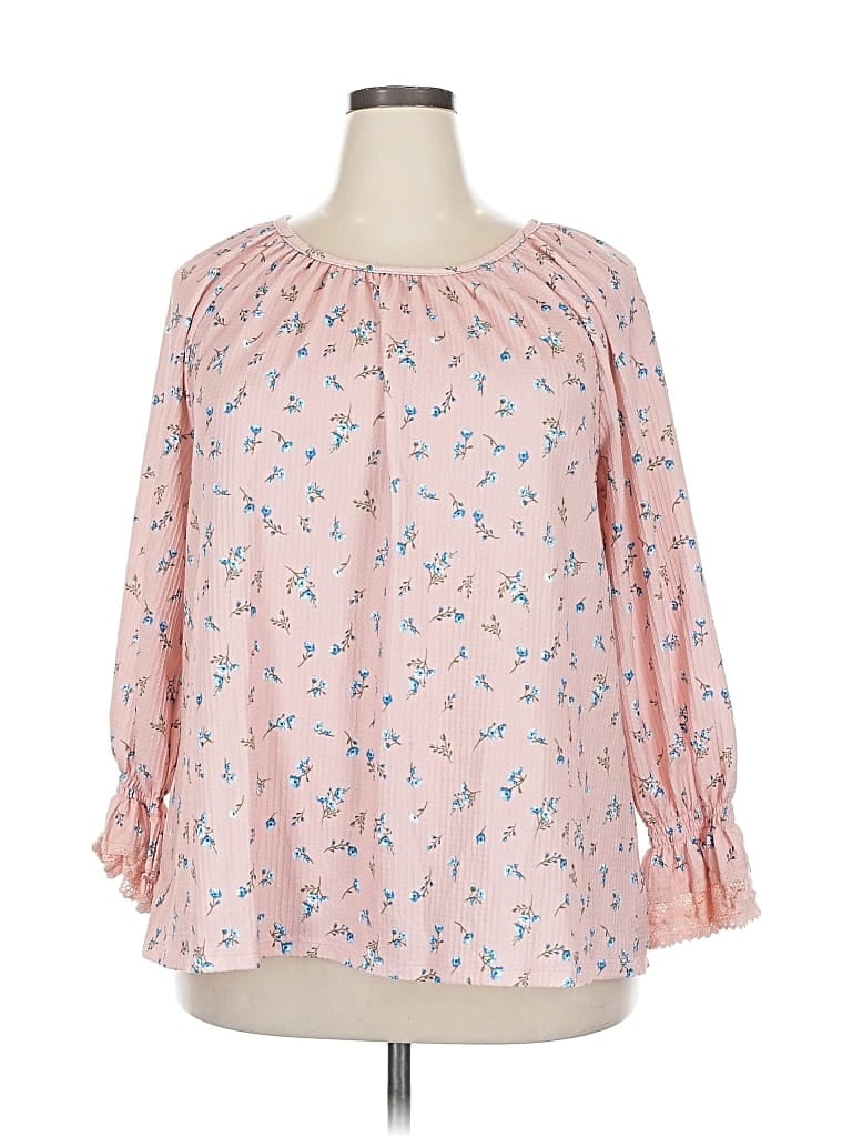 Pre-owned C Established 1946 3/4 Sleeve Blouse In Pink