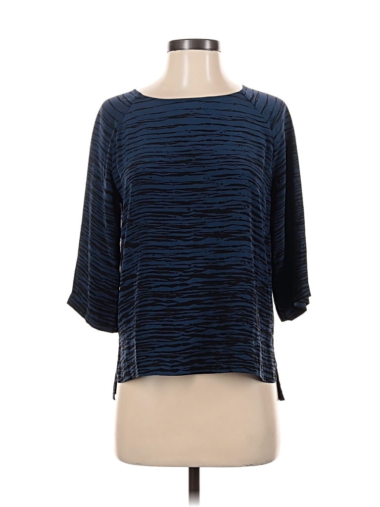 Pre-owned Vince 3/4 Sleeve Top Blue Boatneck Tops