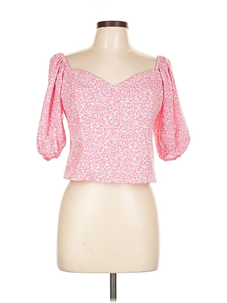 Pre-owned Abercrombie & Fitch 3/4 Sleeve Blouse In Pink