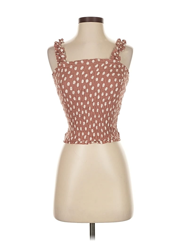 Pre-owned Abercrombie & Fitch Sleeveless Top Brown Sweetheart Neckline Tops