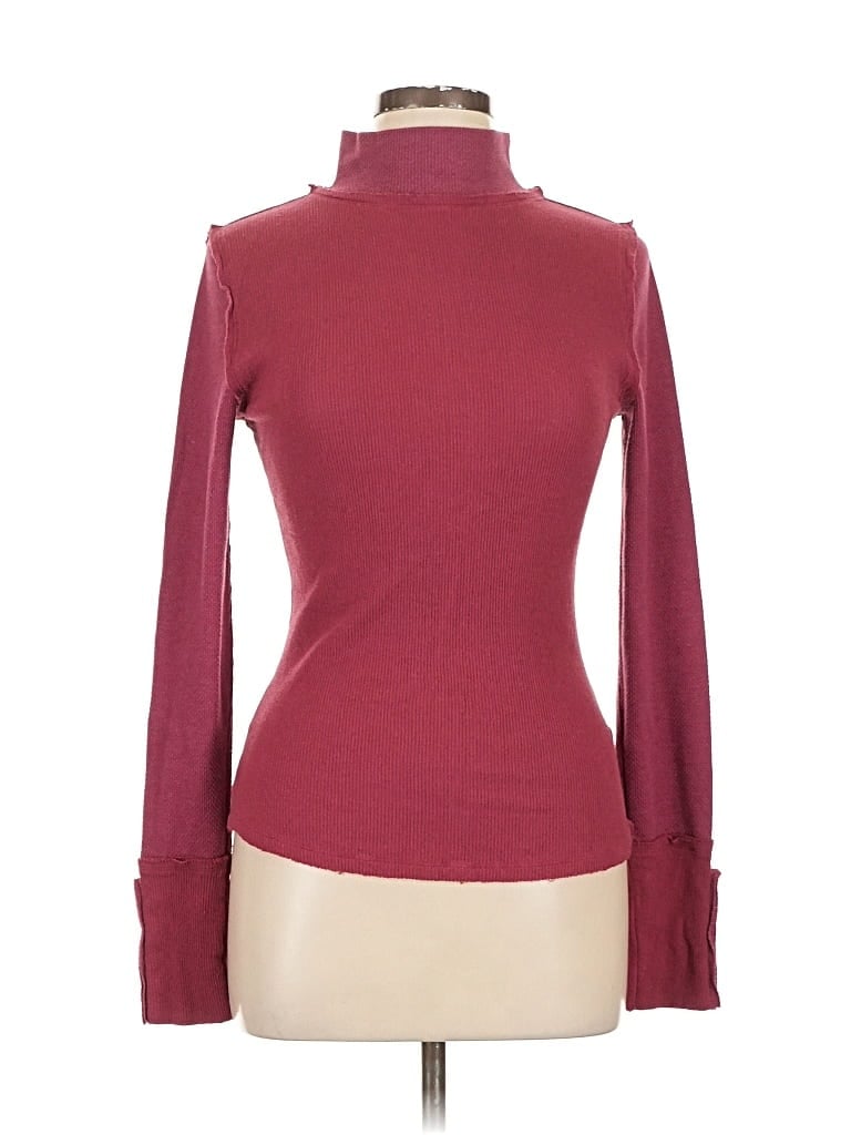 Pre-owned We The Free Turtleneck Sweater In Burgundy