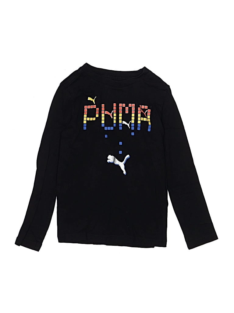 Pre-owned Puma Kids' Long Sleeve T-shirt In Black