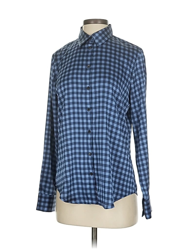 Pre-owned Banana Republic Long Sleeve Blouse In Blue