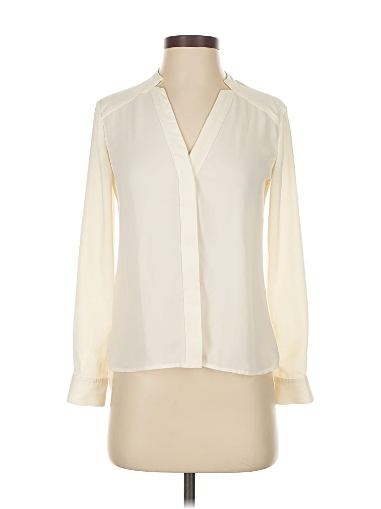 Pre-owned Banana Republic Long Sleeve Blouse In White