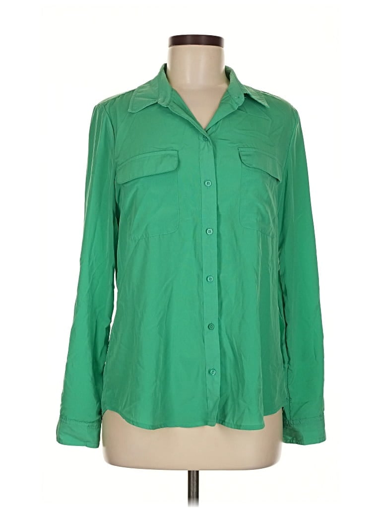 Pre-owned Old Navy Long Sleeve Blouse In Green