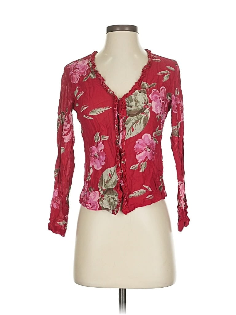 Pre-owned Assorted Brands 3/4 Sleeve Blouse In Red