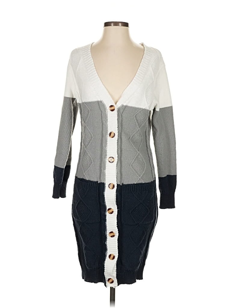 Pre-owned Feit Cardigan Sweater In Gray