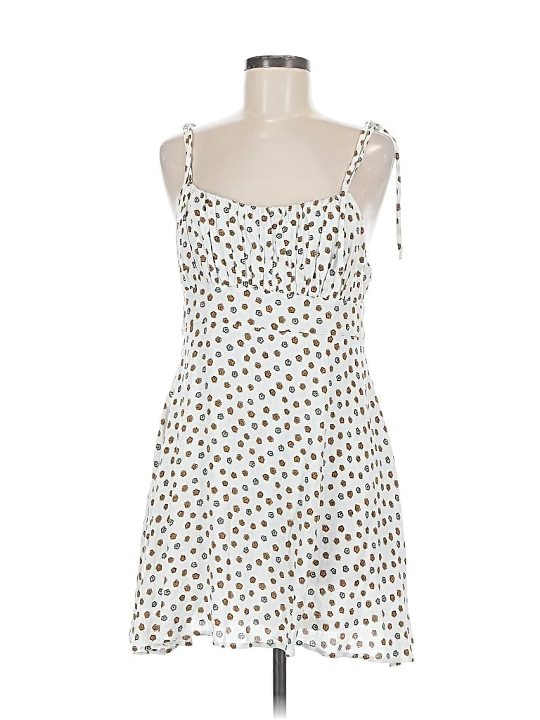 Pre-owned La Hearts Casual Dress In White