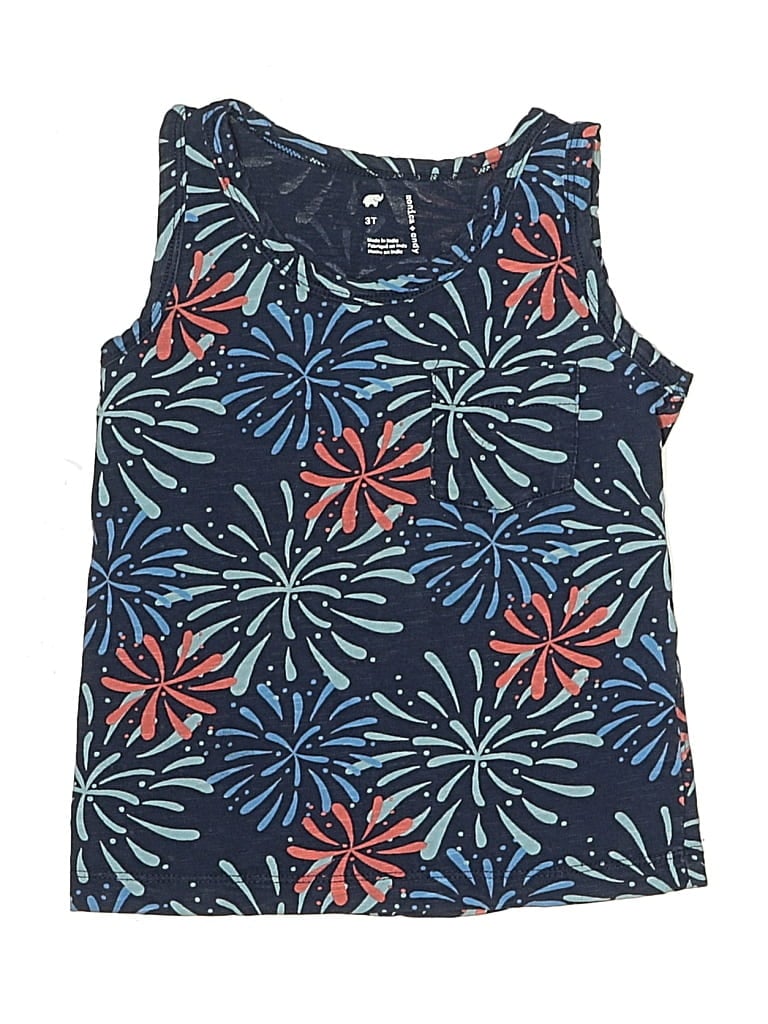 Pre-owned Monica + Andy Kids' Tank Top Blue Halter Neckline Tops