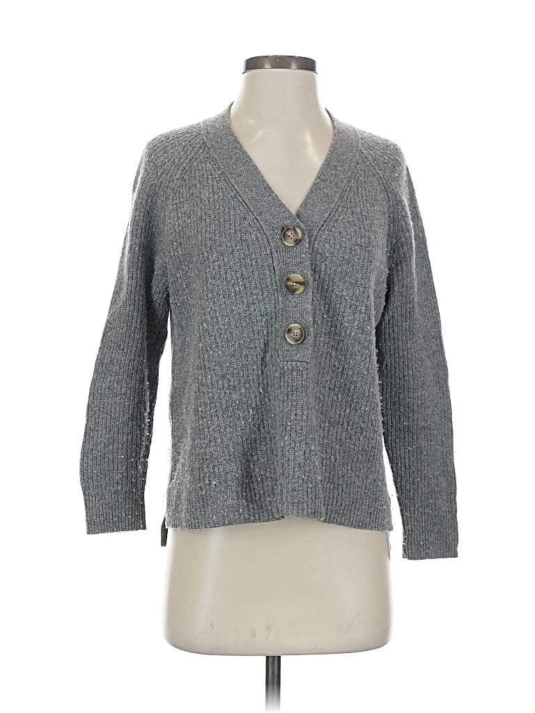 Pre-owned Madewell Wool Cardigan Sweater In Gray