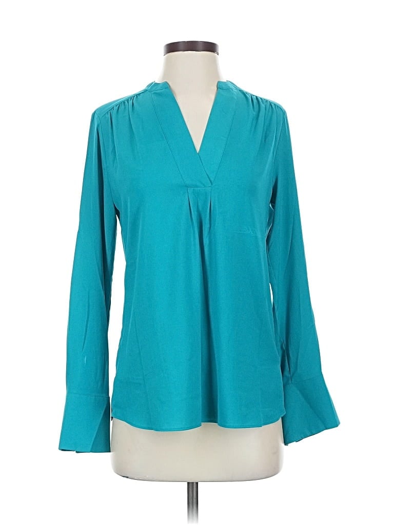 Pre-owned Calvin Klein Long Sleeve Blouse In Blue