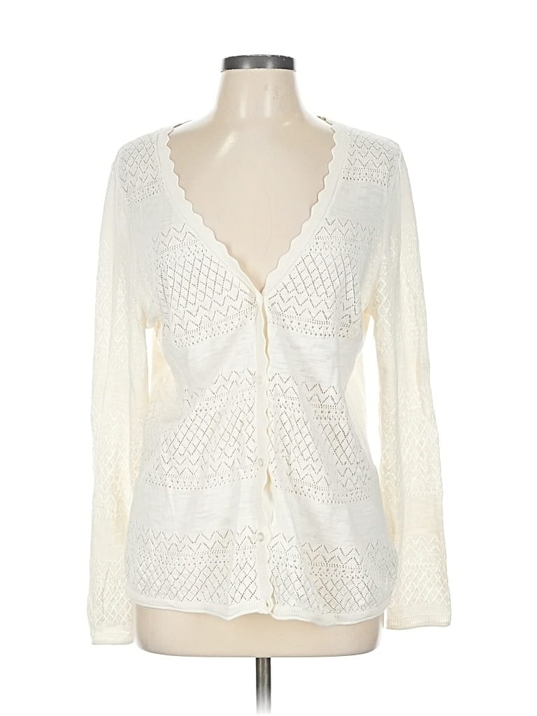 Pre-owned Frye Cardigan Sweater In White