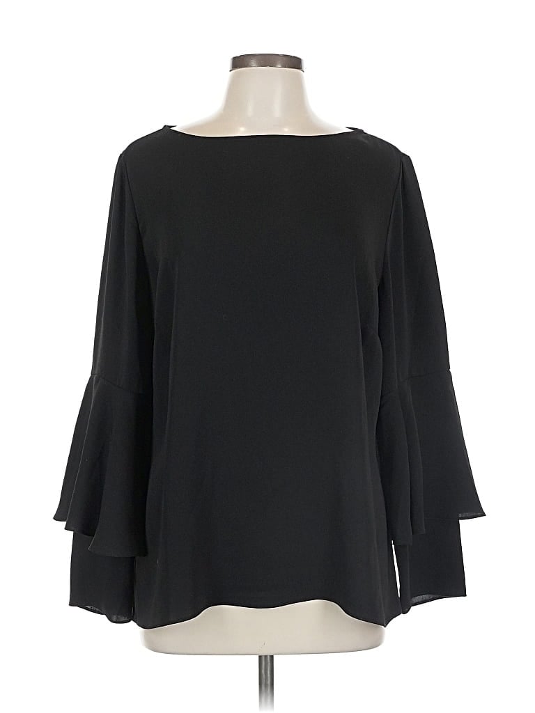 Pre-owned Chico's 3/4 Sleeve Blouse In Black