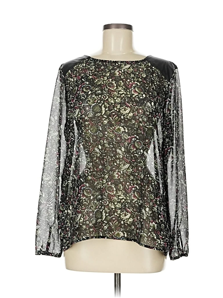 Pre-owned Ann Taylor Loft Outlet Long Sleeve Blouse In Silver