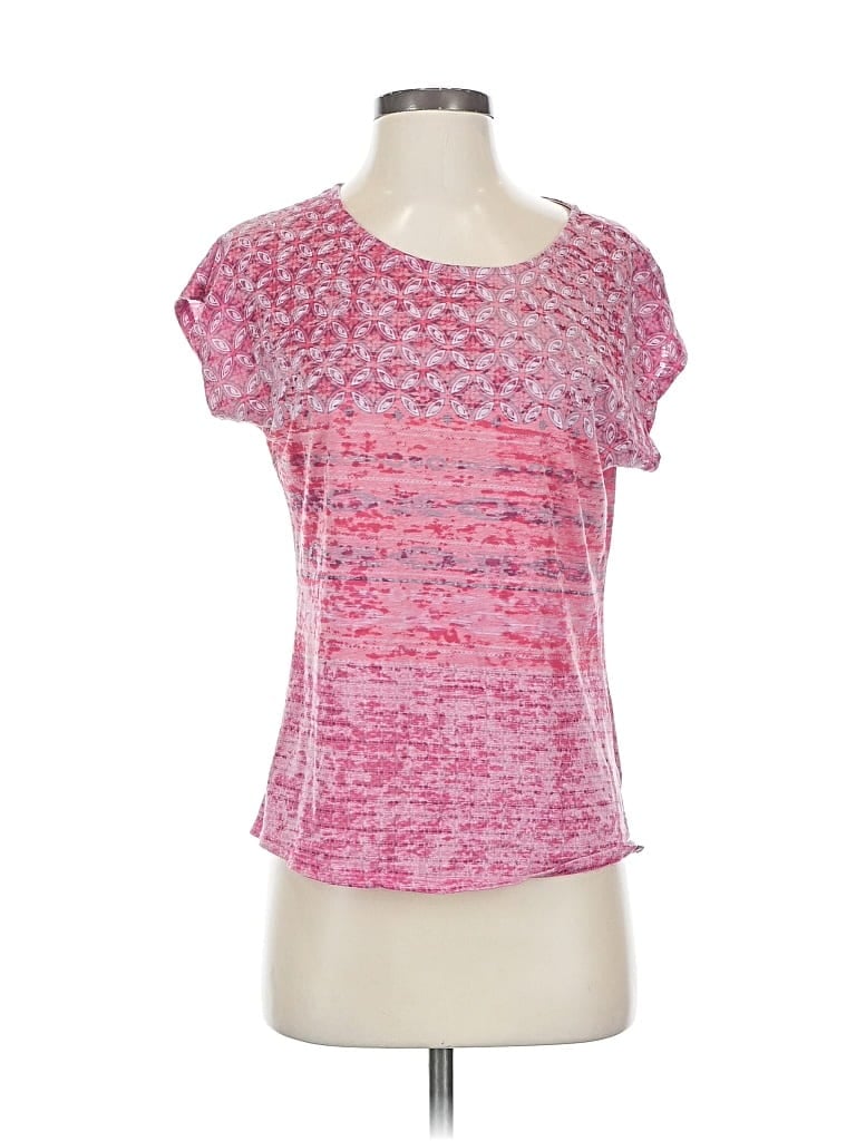 Pre-owned Prana Short Sleeve Top Pink Scoop Neck Tops