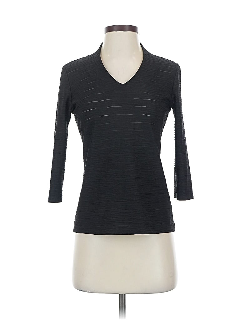 Pre-owned Soft Works 3/4 Sleeve Top Gray V Neck Tops