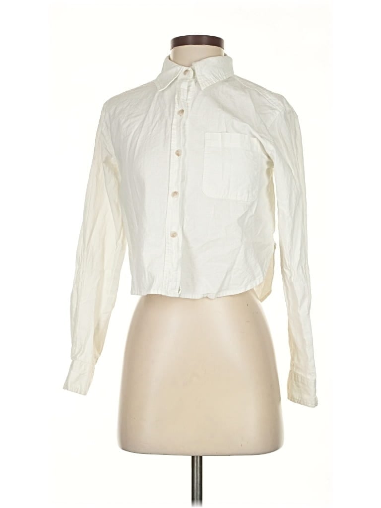Pre-owned Universal Thread Long Sleeve Blouse In White