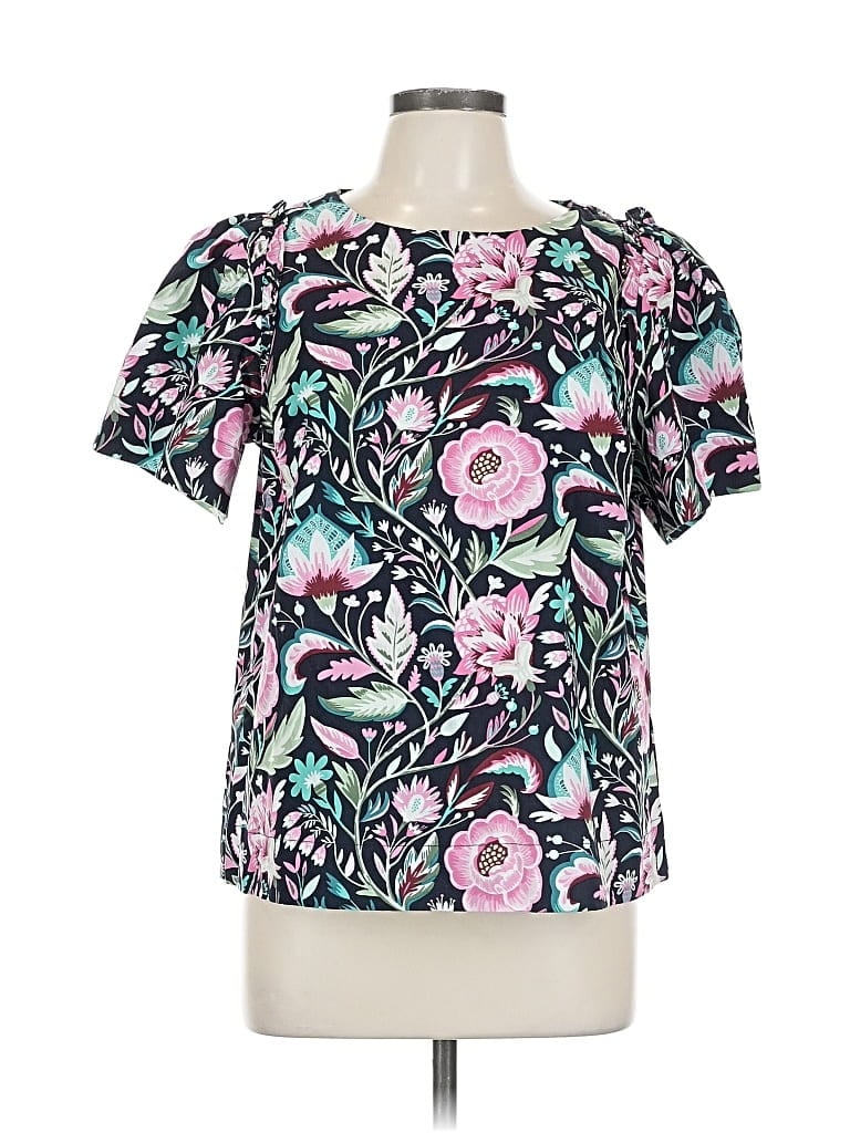 Crown & Ivy Short Sleeve Blouse In Black