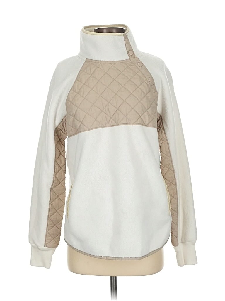 Pre-owned Abercrombie & Fitch Fleece Jacket In White