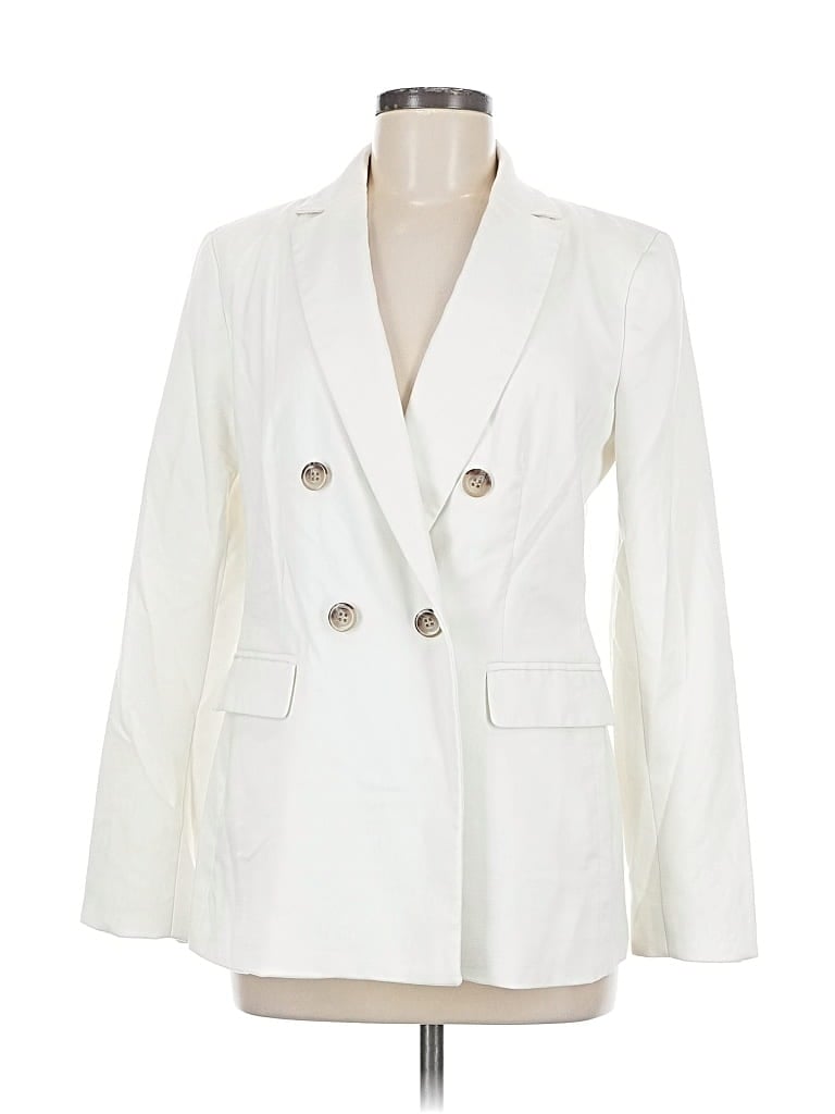 Pre-owned Ann Taylor Blazer Jacket In White