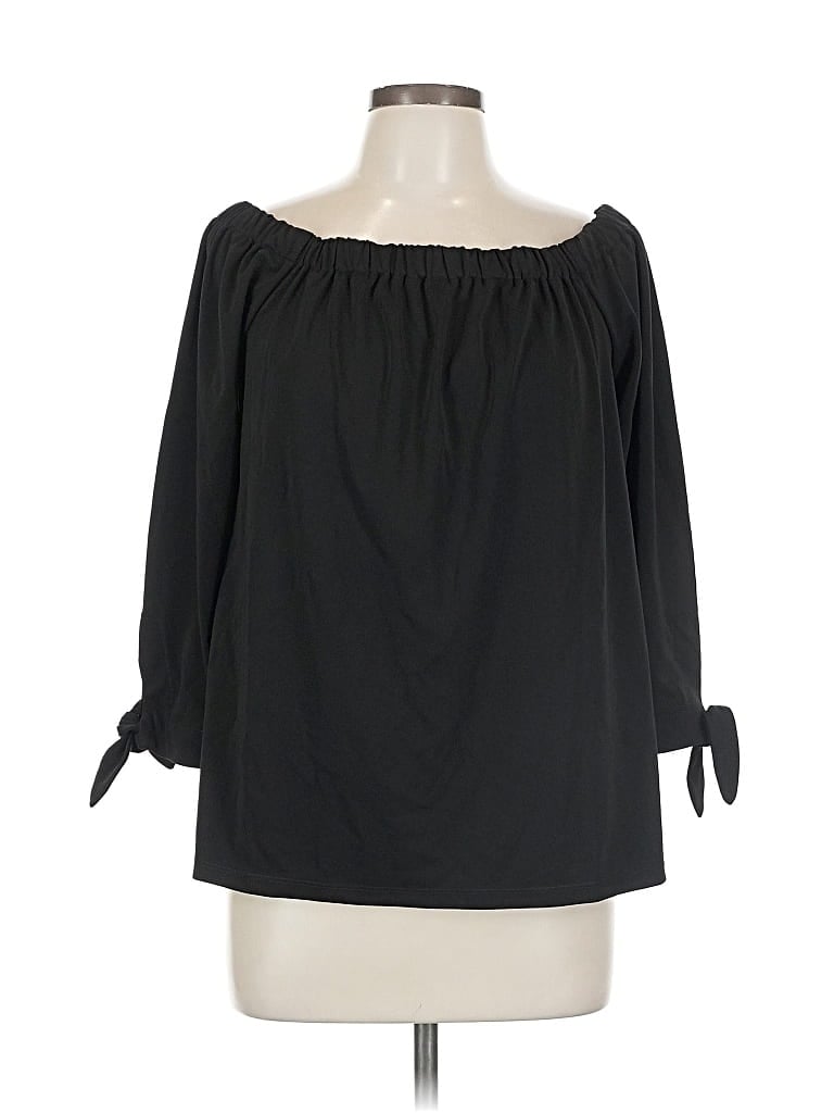 Ann Taylor Factory 3/4 Sleeve Blouse In Black