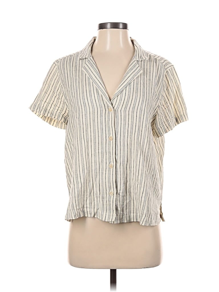 Pre-owned Lucky Brand Short Sleeve Blouse In White