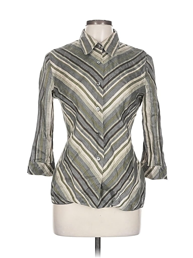 Pre-owned Jenne Maag 3/4 Sleeve Blouse In Gray