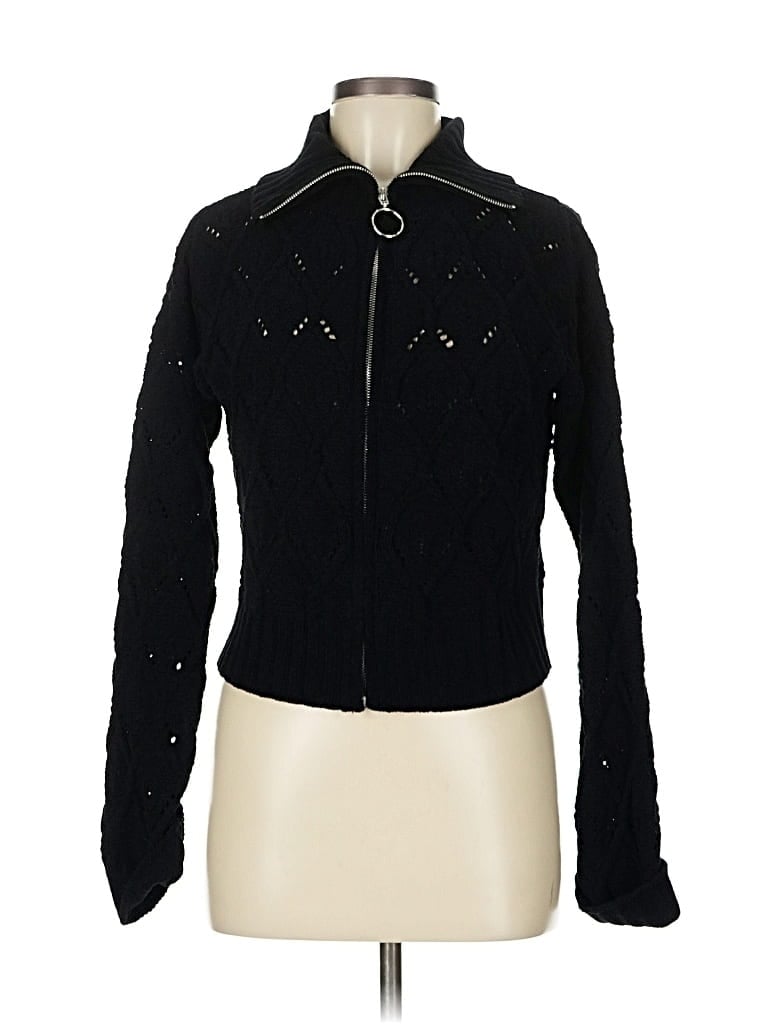 Pre-owned Full Circle Trends Cardigan Sweater In Black