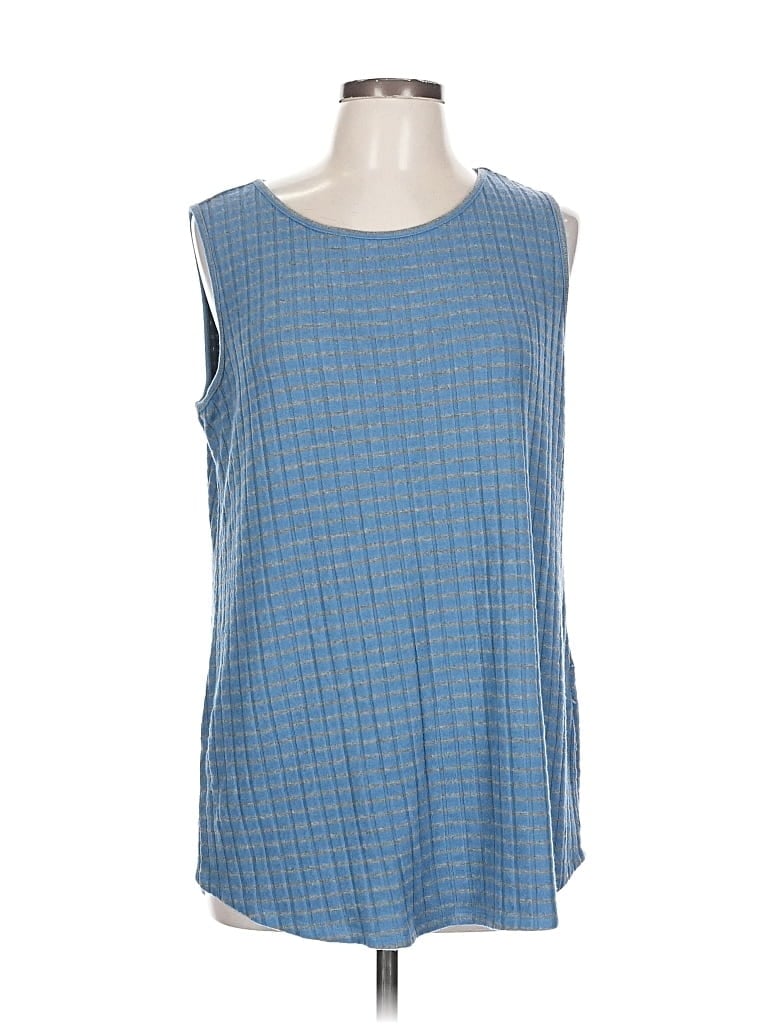 Pre-owned Zenergy By Chico's Sleeveless Top Blue Square Neckline Tops