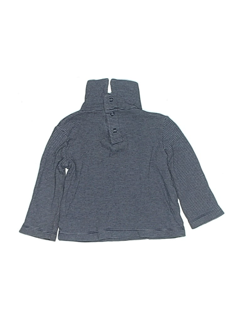 Pre-owned Petit Bateau Babies' Long Sleeve Turtleneck In Gray