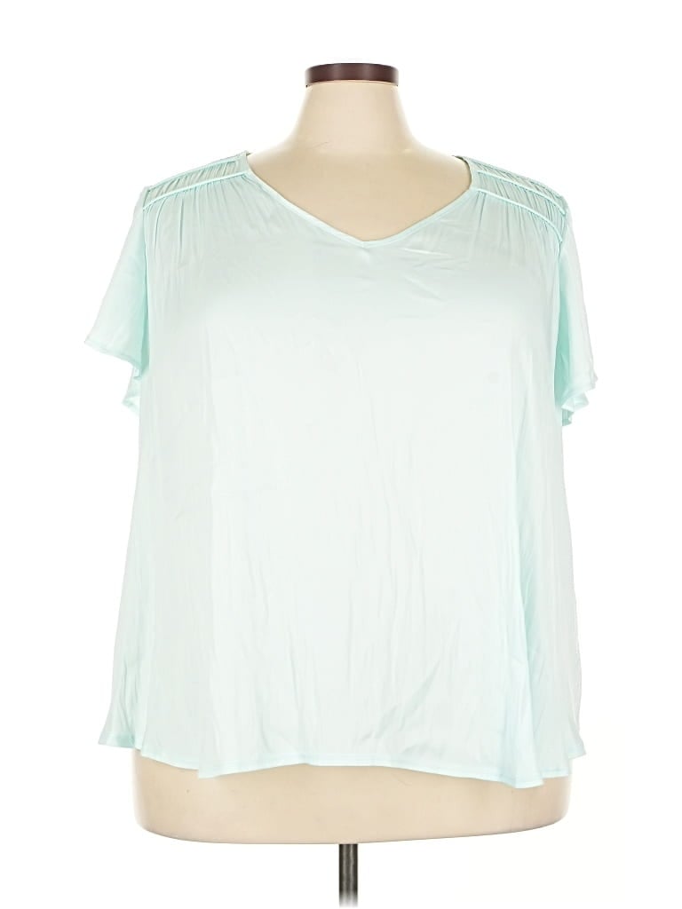 Lane Bryant Short Sleeve Blouse In Green