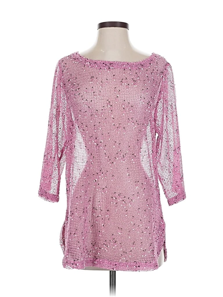 Pre-owned Lulu-b 3/4 Sleeve Top Pink Boatneck Tops