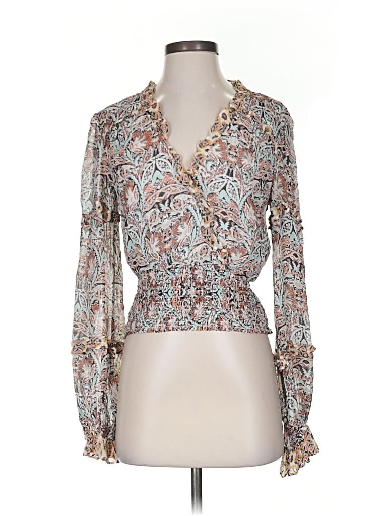 Pre-owned By Anthropologie Long Sleeve Blouse In Brown