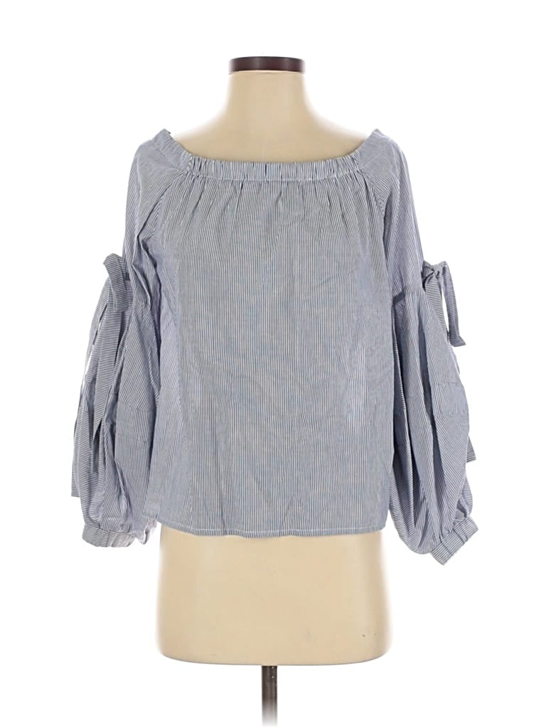 Pre-owned Aqua 3/4 Sleeve Blouse In Gray