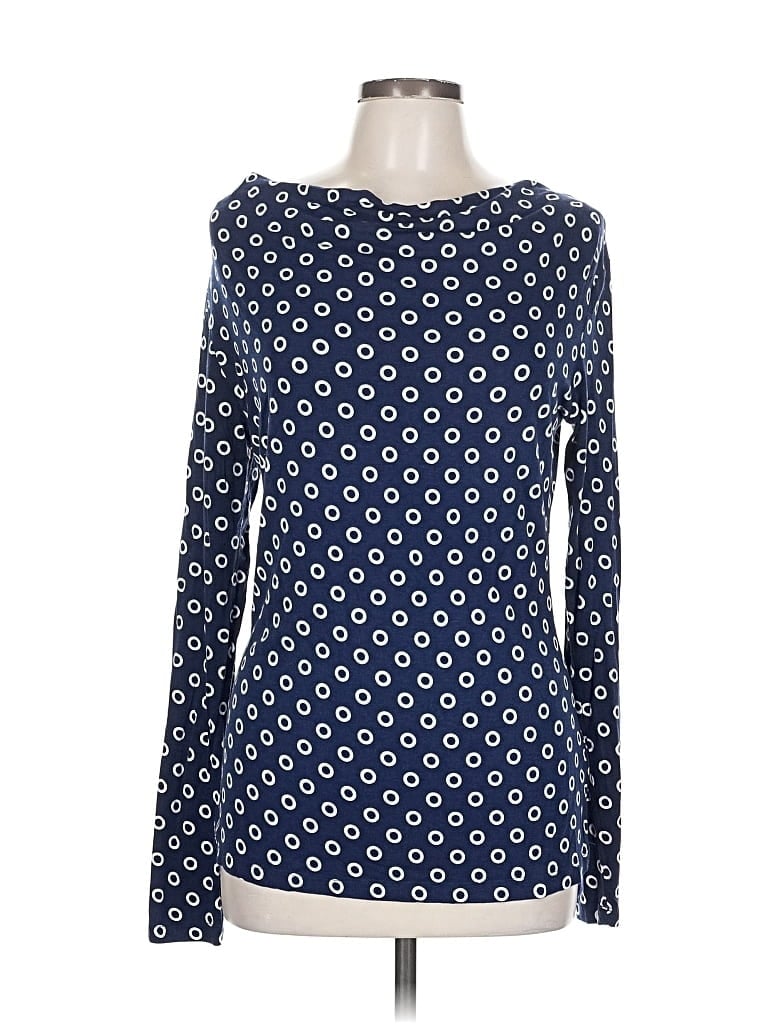 Pre-owned Cable & Gauge Long Sleeve Top Blue Boatneck Tops