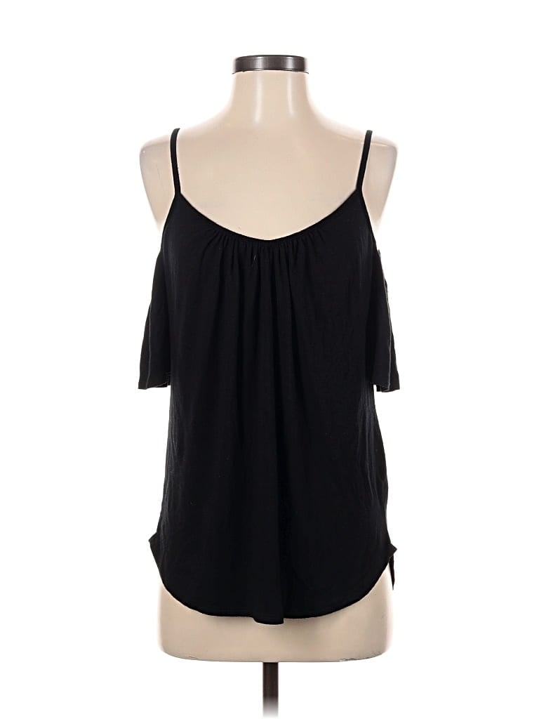 Pre-owned Ella Moss Tank Top Black Cold Shoulder Neckline Tops