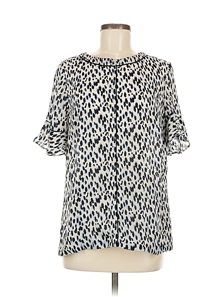 Pre-owned Banana Republic Short Sleeve Blouse In Blue