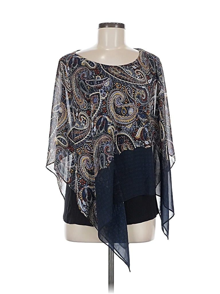 Pre-owned I.n. Studio 3/4 Sleeve Blouse In Blue