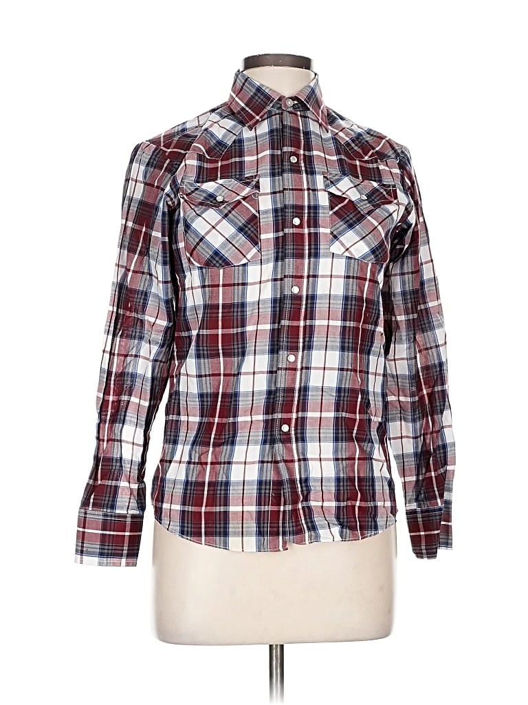 Pre-owned Assorted Brands Long Sleeve Button Down Shirt In Burgundy