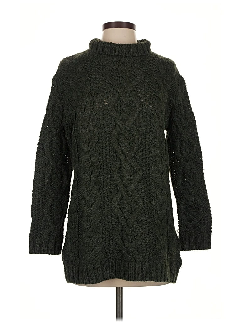 GARNET HILL Pre-owned Turtleneck Sweater In Green