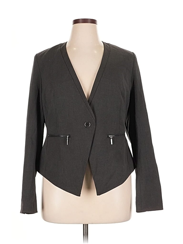 Pre-owned Lane Bryant Blazer Jacket In Gray