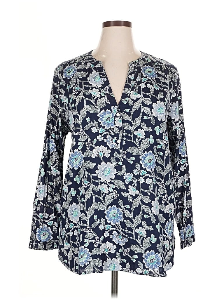 Pre-owned Old Navy 3/4 Sleeve Blouse In Blue