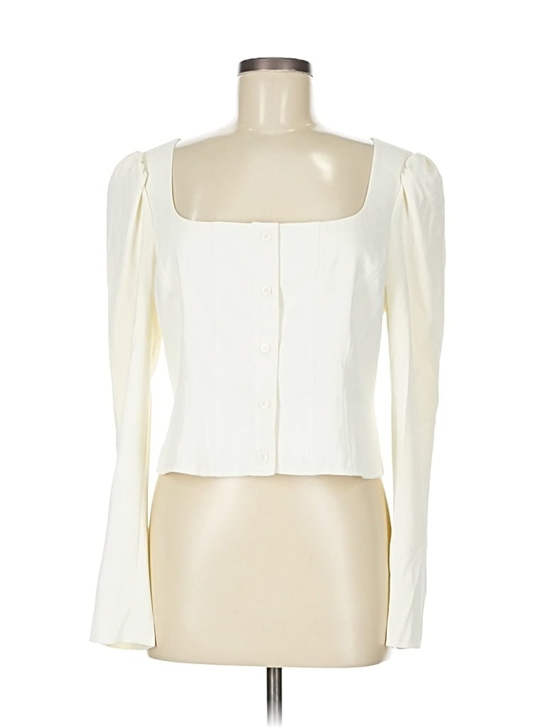 Pre-owned Wayf 3/4 Sleeve Blouse In White