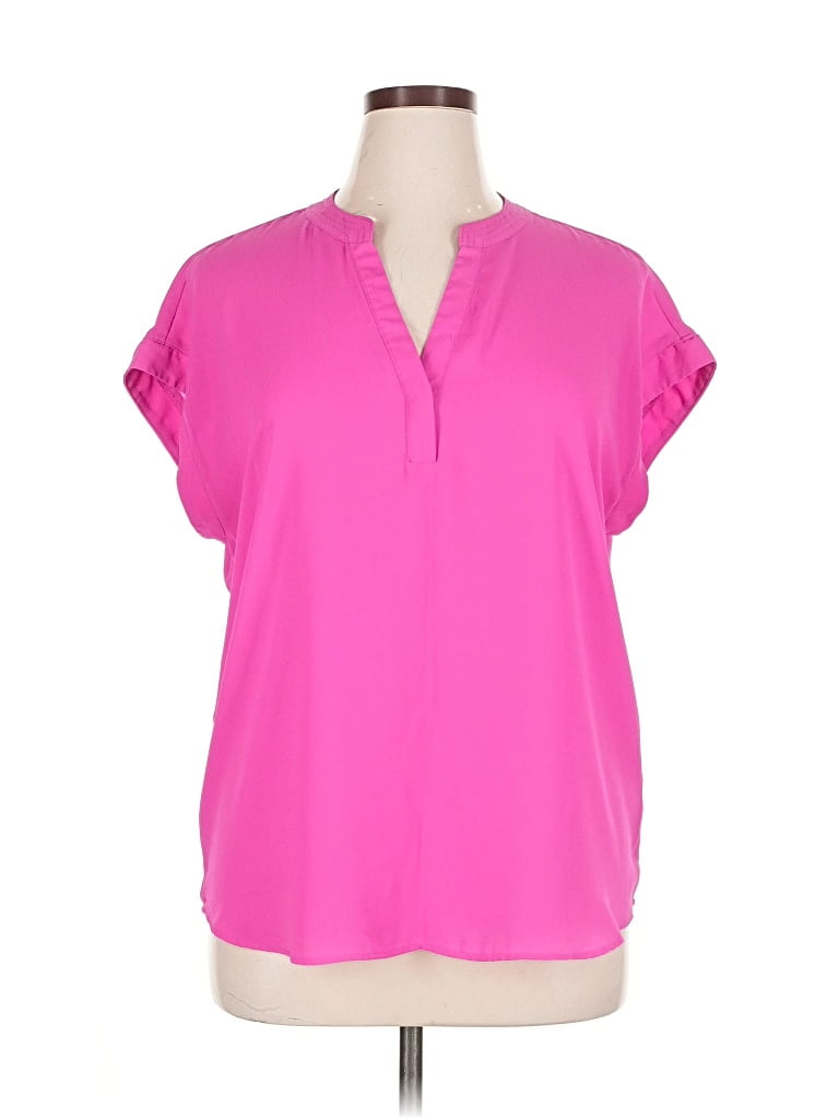 Pre-owned Cynthia Steffe Short Sleeve Blouse In Pink