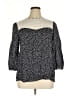 Suzanne Betro Polka Dots Black Blue 3/4 Sleeve Blouse Size XL - photo 1
