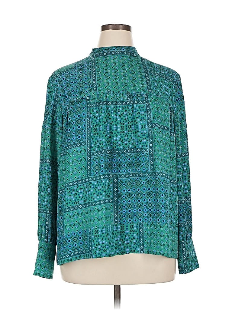 Pre-owned Ann Taylor Loft 3/4 Sleeve Blouse In Blue