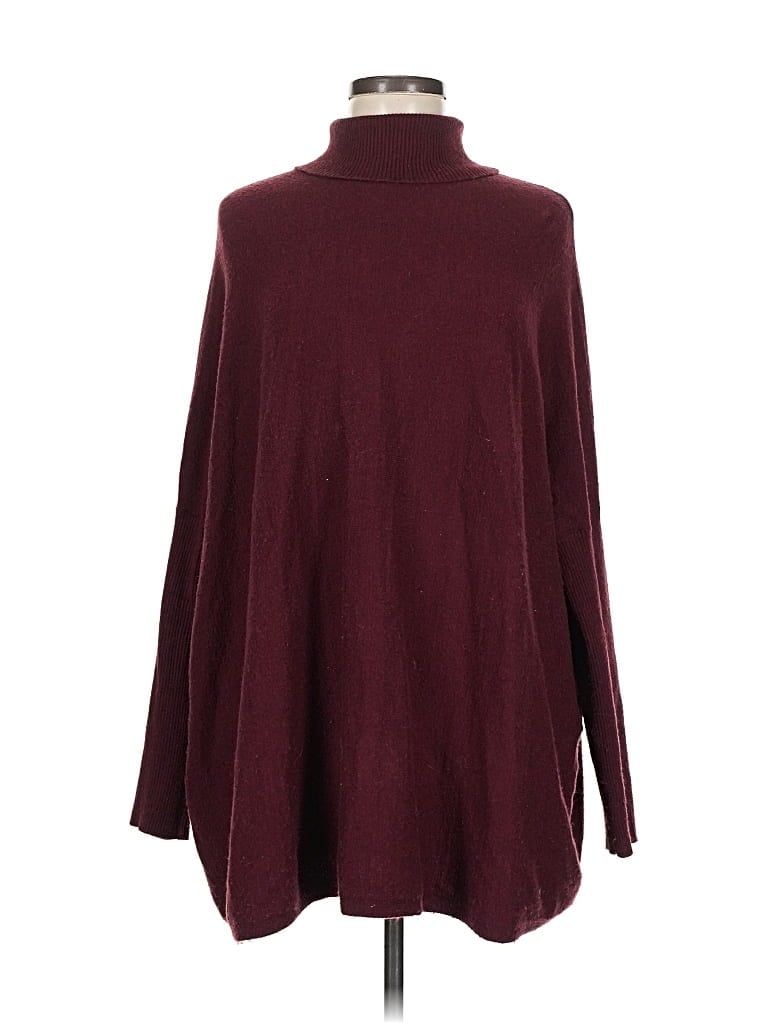 Pre-owned Joseph A Turtleneck Sweater In Burgundy