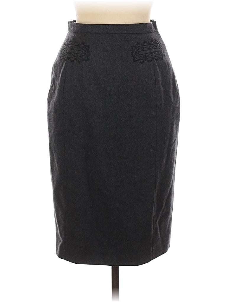 Pre-owned Karen Millen Wool Skirt In Gray