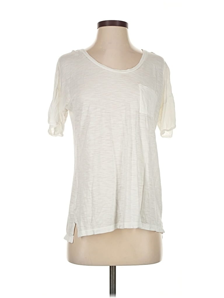 Pre-owned Ann Taylor Loft Short Sleeve T-shirt In White